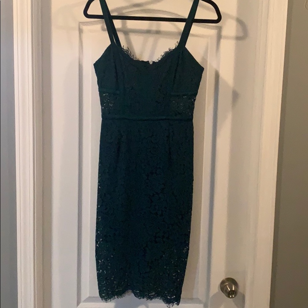 Emerald Green lace cocktail dress